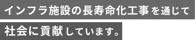 インフラ施設の長寿命化工事を通じて社会に貢献しています。